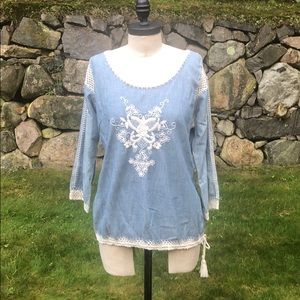 Lucky Brand denim croquet top!